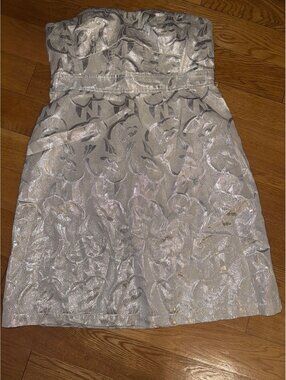 American Eagle Shimmering Metallic Strapless A Line Dress Women's 8